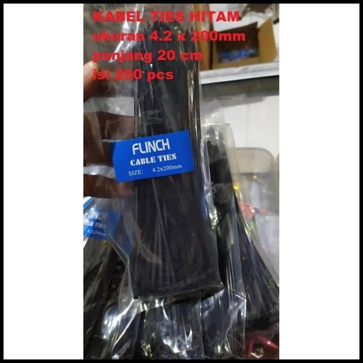 

GRATIS ONGKIR KABEL TIES HITAM 4,2 X 200MM 20 CM ISI 100