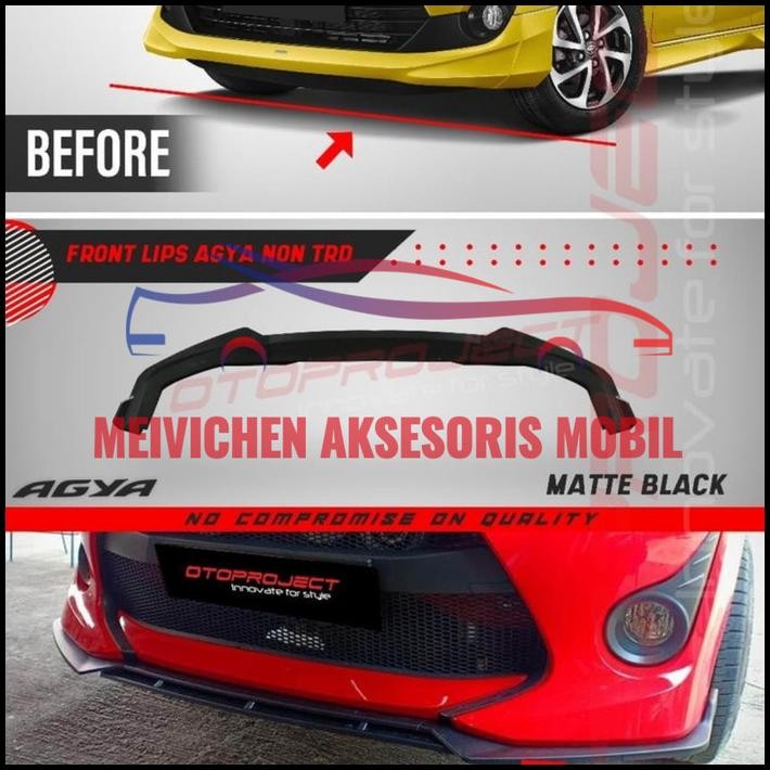 HOT DEAL FRONT LIP BUMPER ALL NEW AGYA 2018 MATTE BLACK(NON TRD) OTOPROJECT