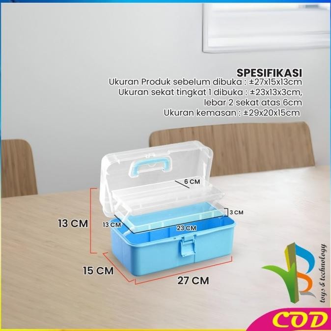 RB-C1050 Kotak Penyimpanan Kotak Obat 3 Tingkat Tool Box / Kotak Jepit H24M