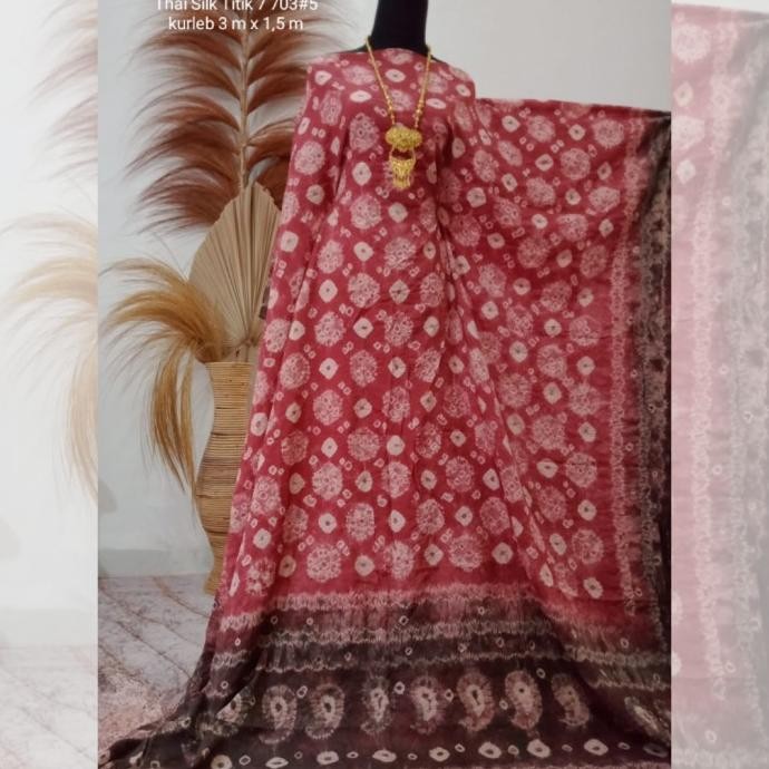 Kain Jumputan Palembang Titik 7 Bahan Dasar Batik 3 Meter Handmade