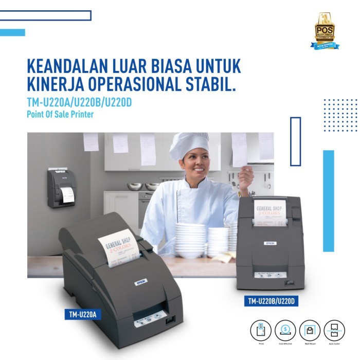 

Printer Epson Tmu 220 D Tm U220 D Tmu220D Tmu-220D Non Auto Cutter