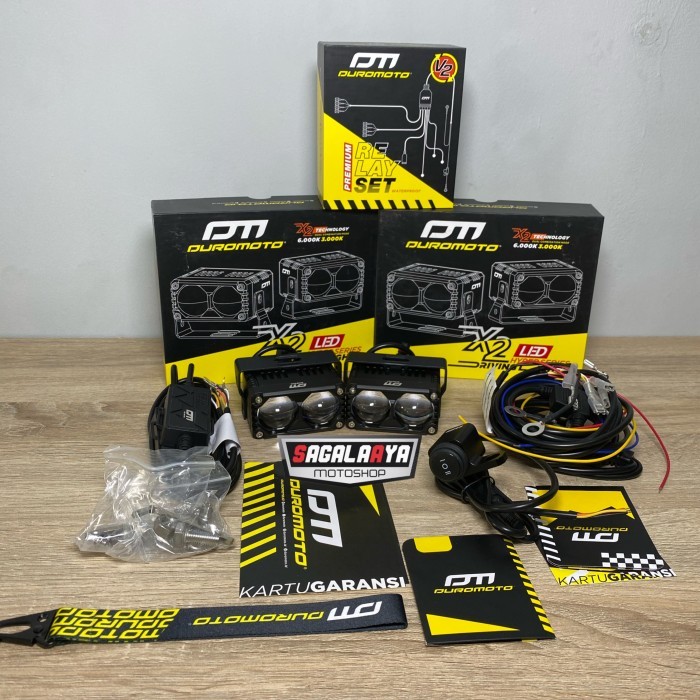 NEW Paket Lampu Duromoto X2 saklar Ori Duromoto Relay set Duromoto