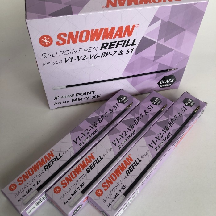 

TERBARU - (1 gross) refill pulpen SNOWMAN 0.6mm MR-7XF