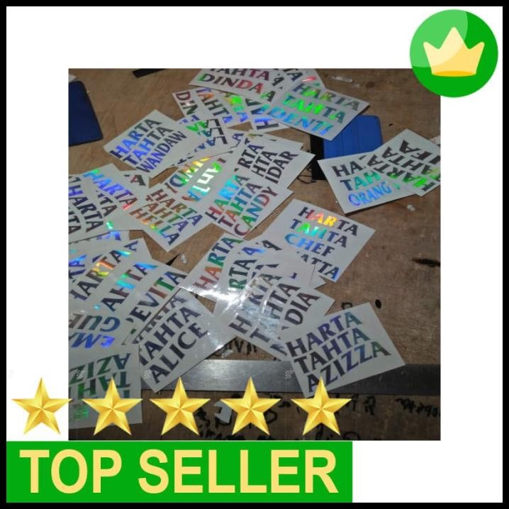 

BEST DEAL PROMO STIKER HARTA TAHTA NAMA CUSTOM - TERMURAH - S MERAH KEREN !