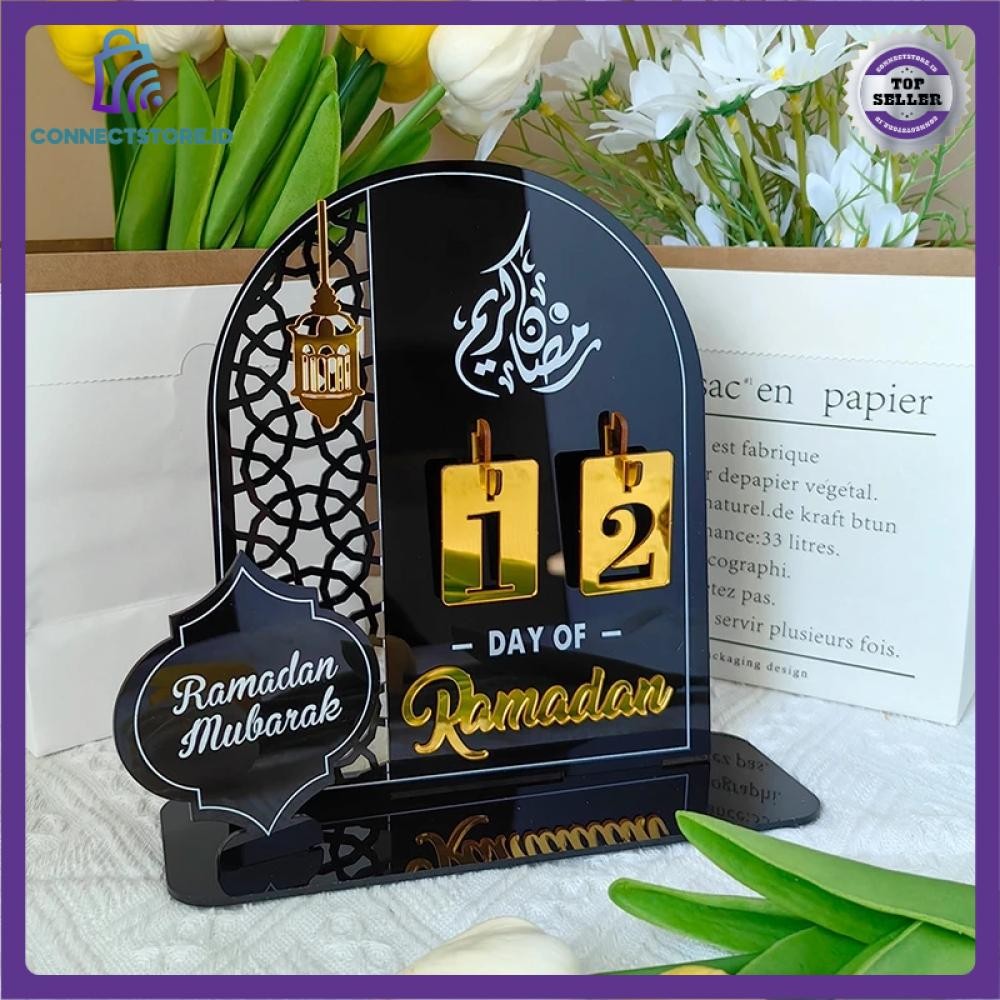 

Kalender Ramadhan Puasa Acrylic Ramadan Calendar Decoration - Black Gold