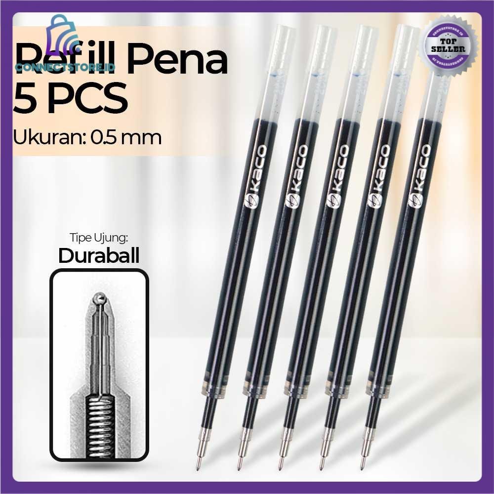 

Isi Refill Pena Pulpen Gel 0.5Mm Tinta Hitam 5Pcs For Turbo - Black