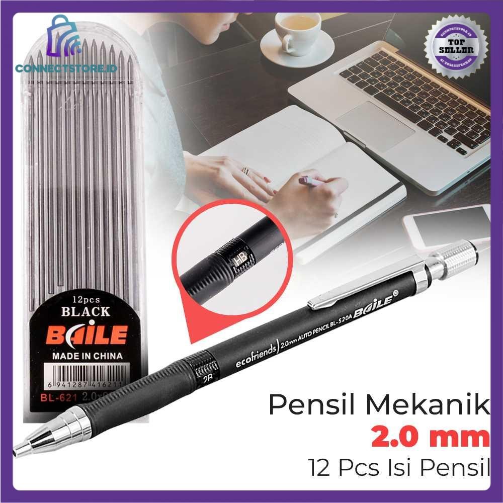 

Pensil Mekanik Mechanical Pencil 2B 2Mm 12 Isi Bl 621 Black