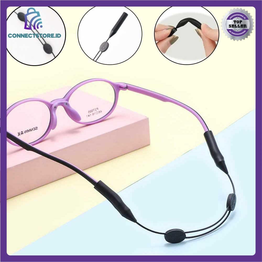 Strap Kacamata Olahraga Silikon Safety Sport Holder - Hitam