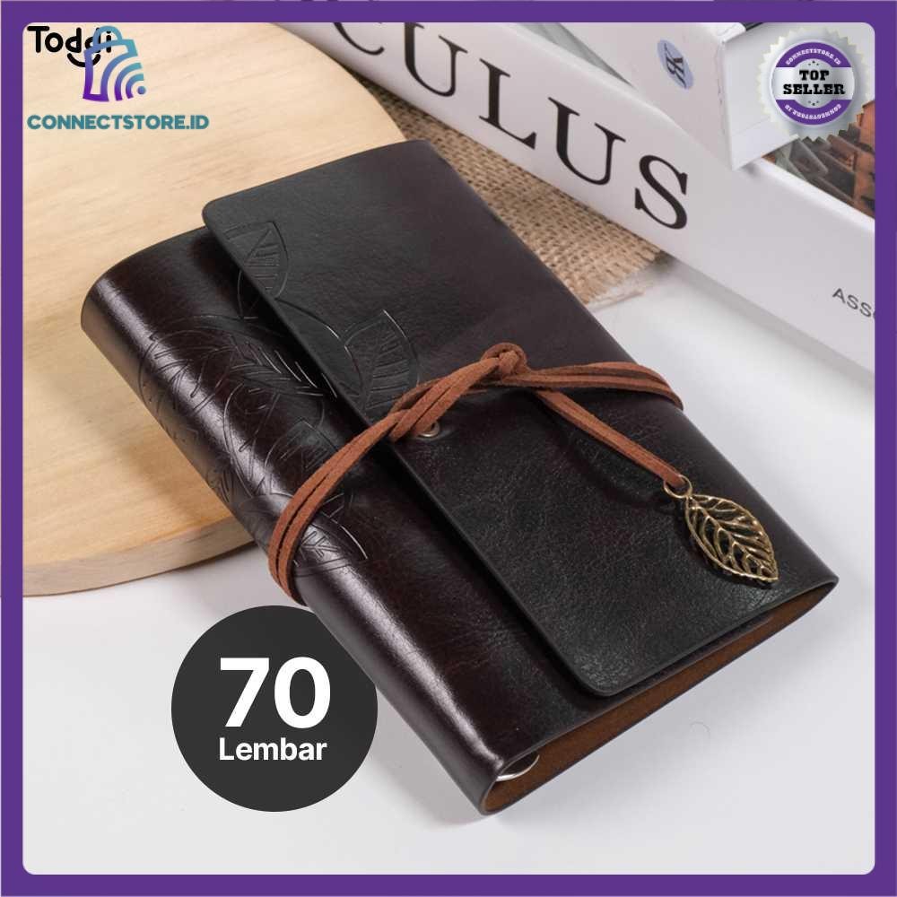 

Buku Catatan Binder Kulit Retro Leaf Kertas B7 - Coffee