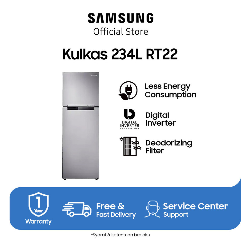 Samsung Kulkas 2 Pintu Kapasitas 234 Liter RT22FARBDSA/SE METAL GRAPHITE