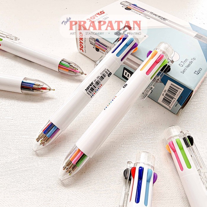 

Joyko Bp-384 Octaco 8 Colors Ball Pen 0.7Mm Ballpoint Pulpen Pena #Original