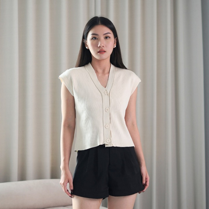 Dahee Top - Rompi Atasan Vest Wanita Korea Hijab Korean Style Polos Kekinian Terbaru