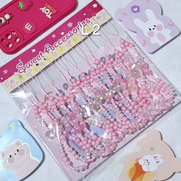 TERLENGKAP [GROSIR] 12pcs/1lusin Strap tali handphone gantungan case handphone accessories Code : L