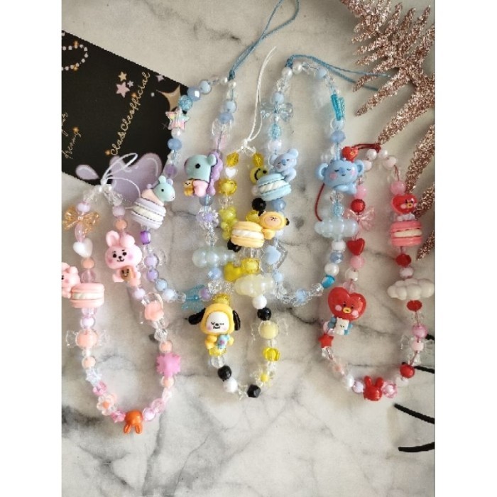 TERPERCAYA Phone Strap BTS / BT21 / KPop / Phone Charm / Phone Beads / Aksesoris Hp / Gantungan HP /