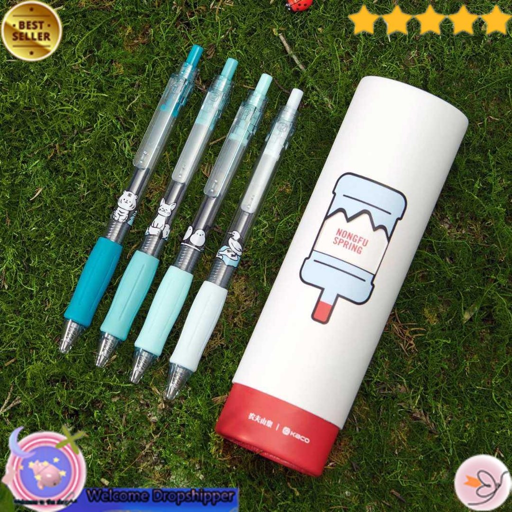

Yourfavproduct Kaco Keybo Pulpen Gel Pen Tinta Biru NONGFU SPRING 4 PCS with Refill - KC4 WD18X