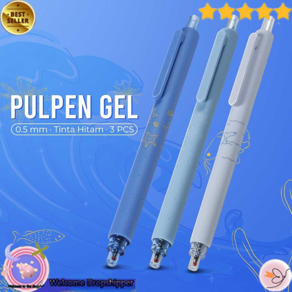 

Yourfavproduct Kaco ROCKET Pena Pulpen Gel Marine Pen 0.5mm Tinta Hitam 3 PCS - K1028 WD18X