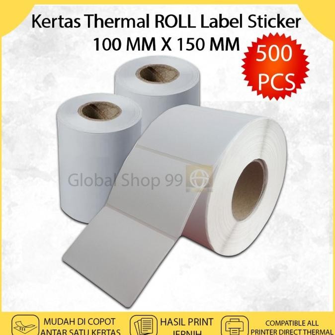 

Sale Kertas Thermal Label Sticker Barcode 500 Pcs Ukuran A6 100 X 150