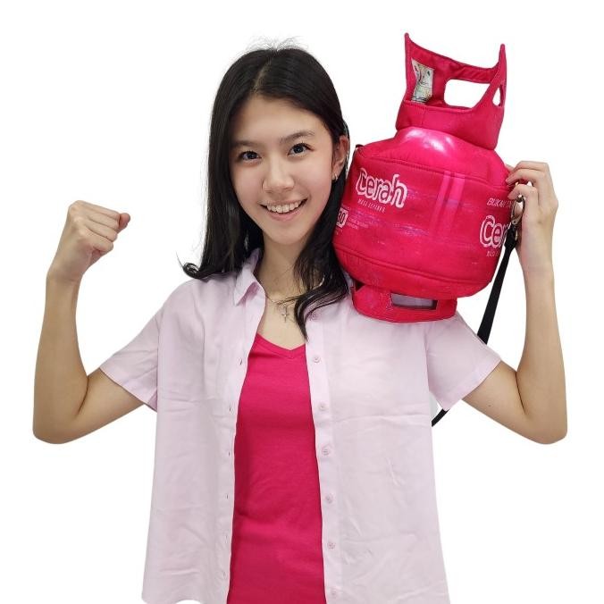 Tas Bentuk Tabung Gas Pink Parodi LPG Elpiji 3 kg Kado Unik Kado Ultah