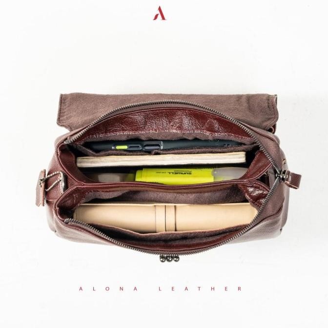 Tas Wanita Slempang Kulit Asli Sling Bag Leather Premium Original Alona Belleza