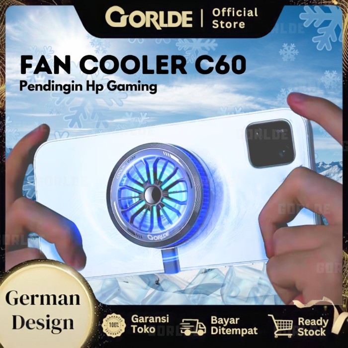 FREE ONGKIR GORLDE - C60 Magnetic Fan Cooler Accessories for Universal Gang Phone Cooler magnetik