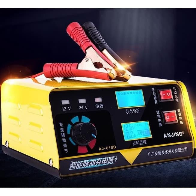 charger aki motor mobil otomatis 20A 30A 400AH digital display 12V 24V