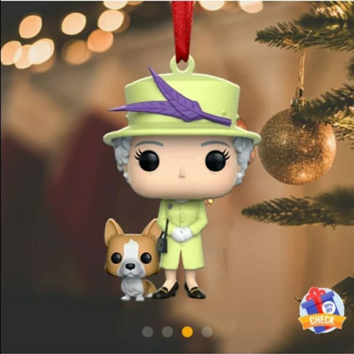 Hiasan Pohon Natal Queen II With Corgi / Hanging Toys EB Home 1145