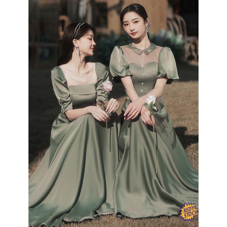 Gaun hijau sage untuk wanita gaun formal elegan Layanan pengiring pengantin 2022 gaun malam kelompok