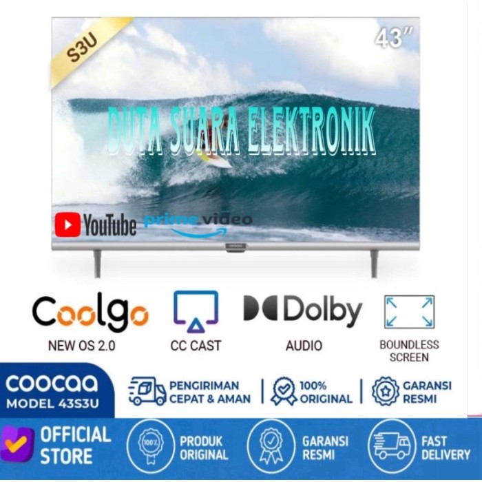 LED TV COOCAA 43 inch Digital Smart TV (Model : Coocaa 43S3U)