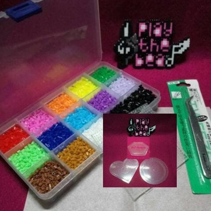 

Paket 7500Pcs, 2.6Mm Mini Hama Beads, Pinset, Pegboard, Iron Paper Original Dan Terpercaya