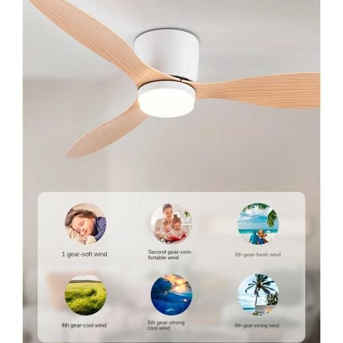 SOVE Kipas Angin Gantung Lampu Tri Color Ceiling Fan - YN-45