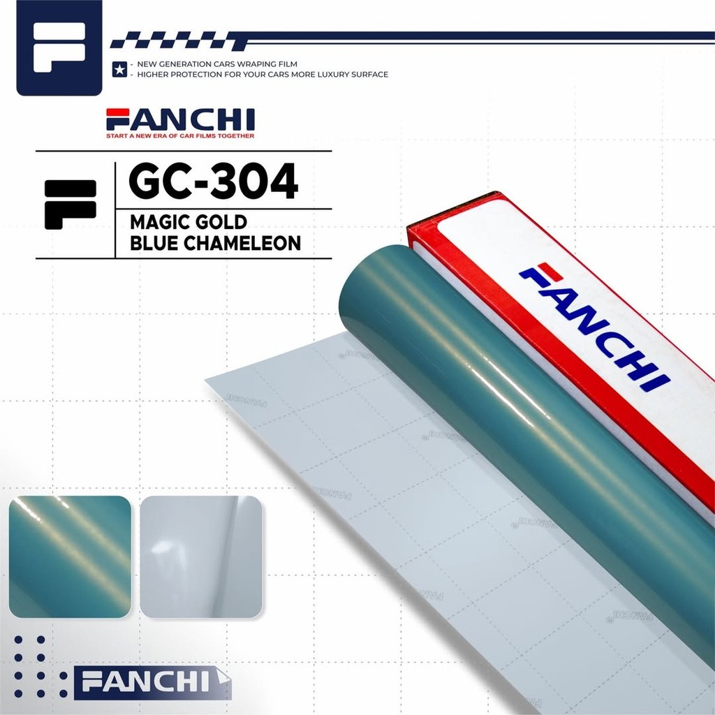 

ROLL Sticker Fanchi FC304 GC304 Magic Gold Blue Chameleon Premium Wrap ROLL