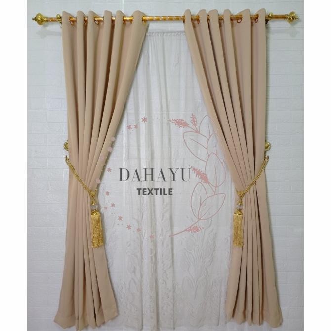 Gorden Blackout Pintu Dan Jendela Kamar Tidur Minimalis Premium- cream
