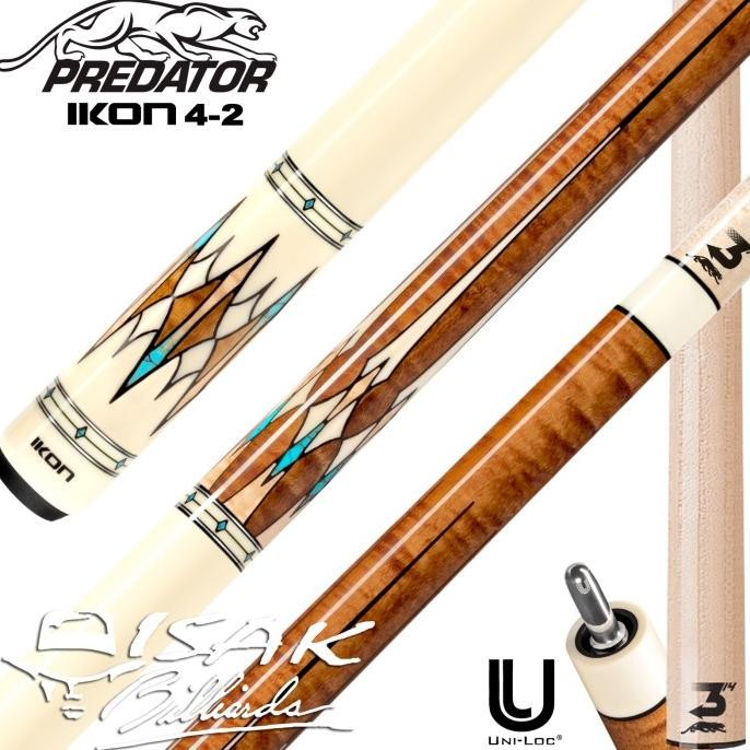 Predator IKON4-2 Uniloc low Deflection Billiard Cue Stick Stik Biliar