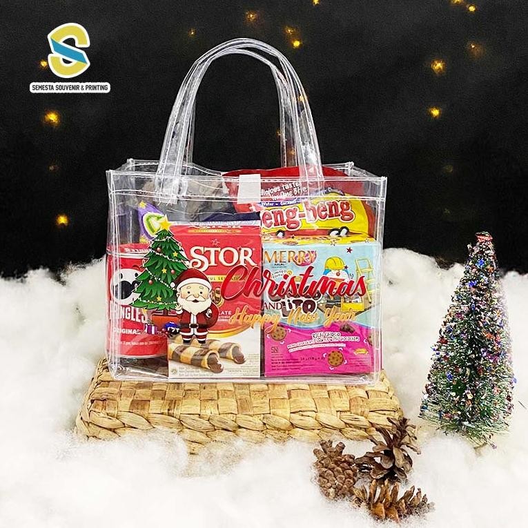 

Beli 2 Lebih Murah [Ready Stok] Hampers Natal Mika Transparan Motif Gift Marry Christmas Ukuran Landscape 20X25 Asli