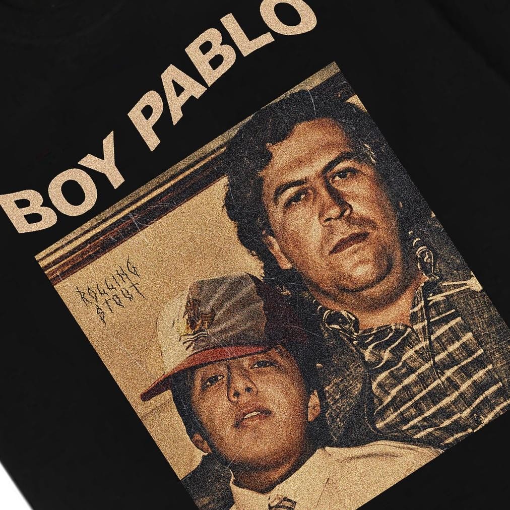 12.12 Discount Rollingstout  Tshirt - Boy Pablo Escobar  | Parodi Band & Film  | Baju Musik Metal Ro