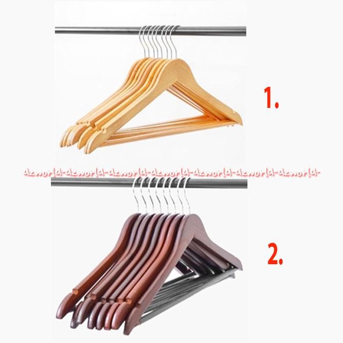 

Kris Wood Hanger Alat Tempat Gantungan Baju Pakaian Bahan Kayu 8pcs