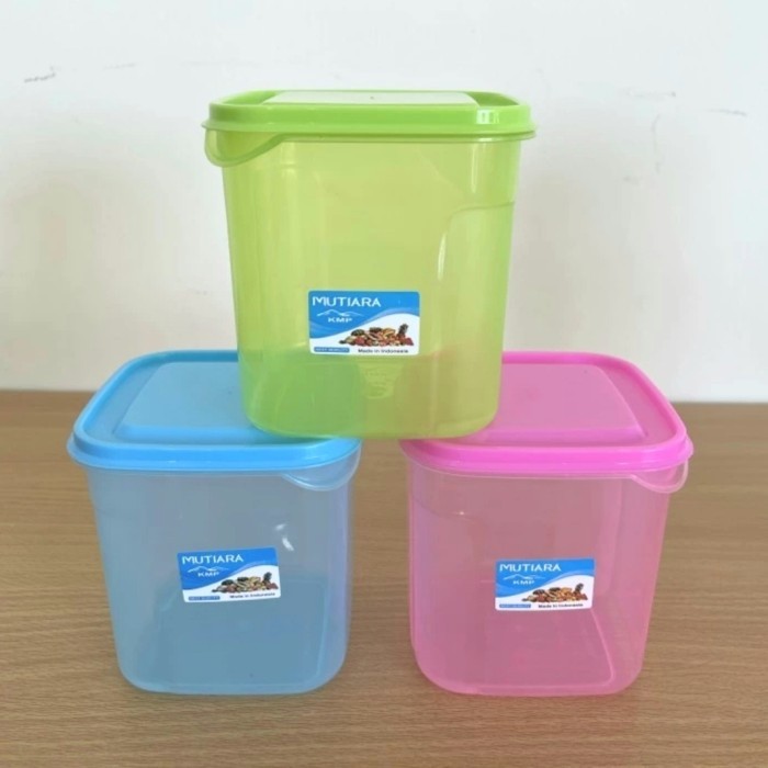 MURAH Toples Kotak 800ml (9.5x9.5 h:10) Warna Plastik Wadah Kue Makanan