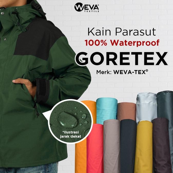 Promo Bahan Kain Jaket Parasut Goretex Murah 100% Anti Air