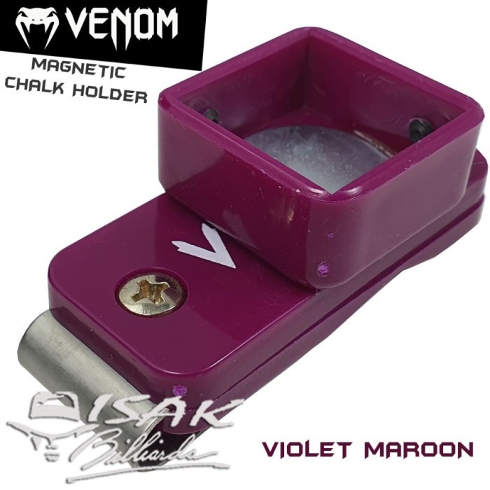 

Venom Magnetic Chalk holder - Maroon Cover Kapur Billiard Biliar Chuk