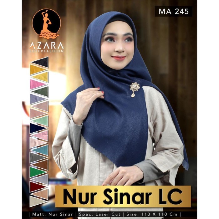 Hijab Segiempat Nur Sinar Azara / Jilbab Azara Nur Sinar Laser Cut #Original