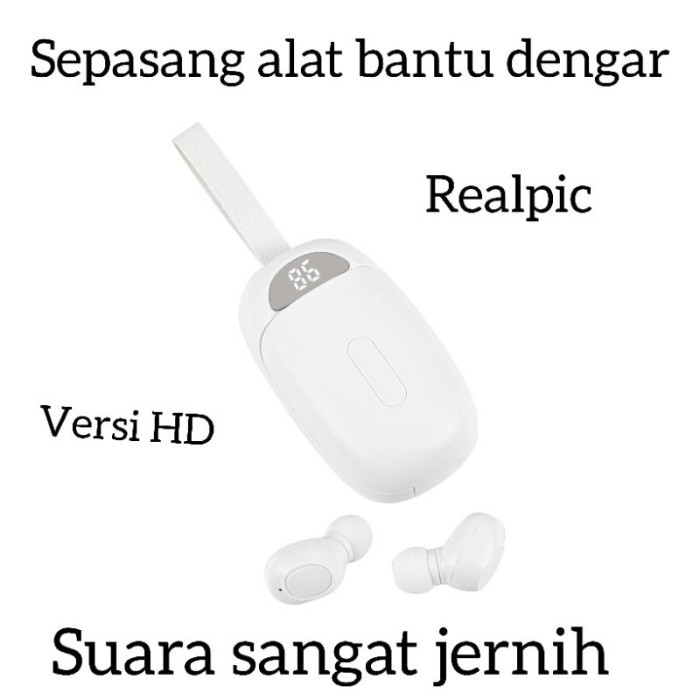 Sepasang Alat Bantu Dengar Model tws PREMIUM rechargeable bisa di cas