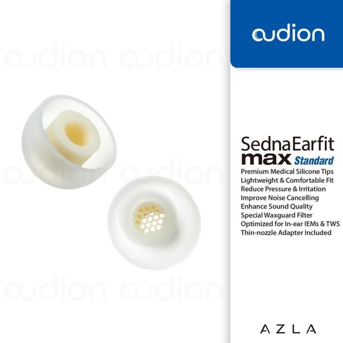 AZLA SednaEarfit MAX Standard | Medical Silicone Eartips for IEM & TWS