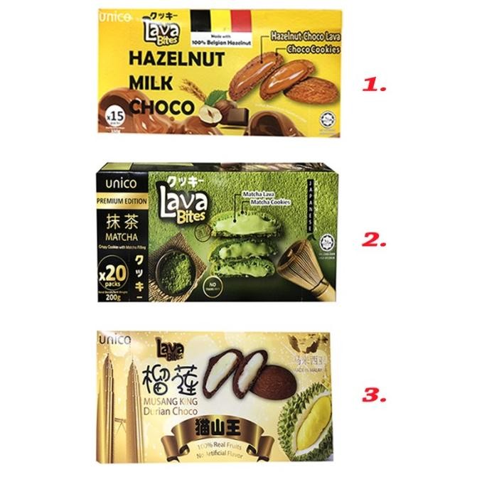 

Unico Lava Bites Hazelnut Milk Choco Coklat Belgian Hazelnut Durian