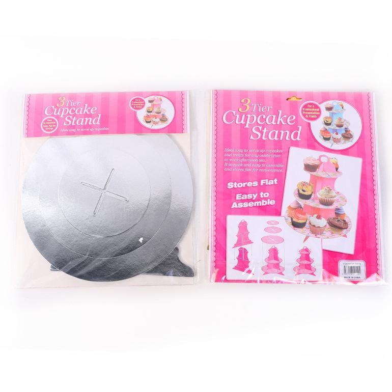 Tatakan Kue Ulang Tahun 3 Tingkat Polos / Cupcake Stand 3 Susun / Tier Cake Stand