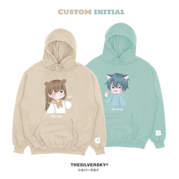Thesilversky Hoodie Couple Chibi Anime Jumper Pullover