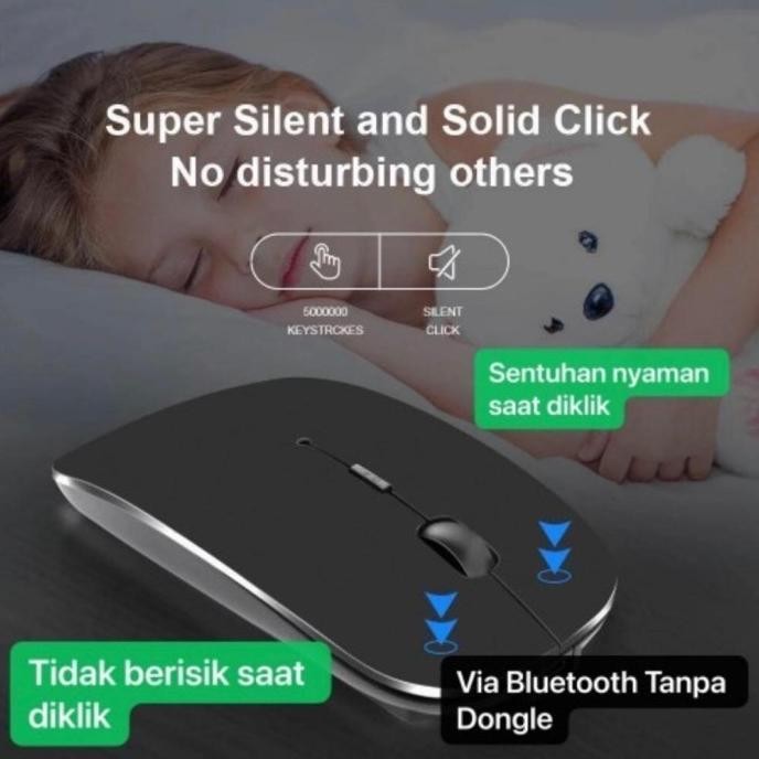 Grosir Mouse Bluetooth Wireless Tanpa Dongle Usb Silent