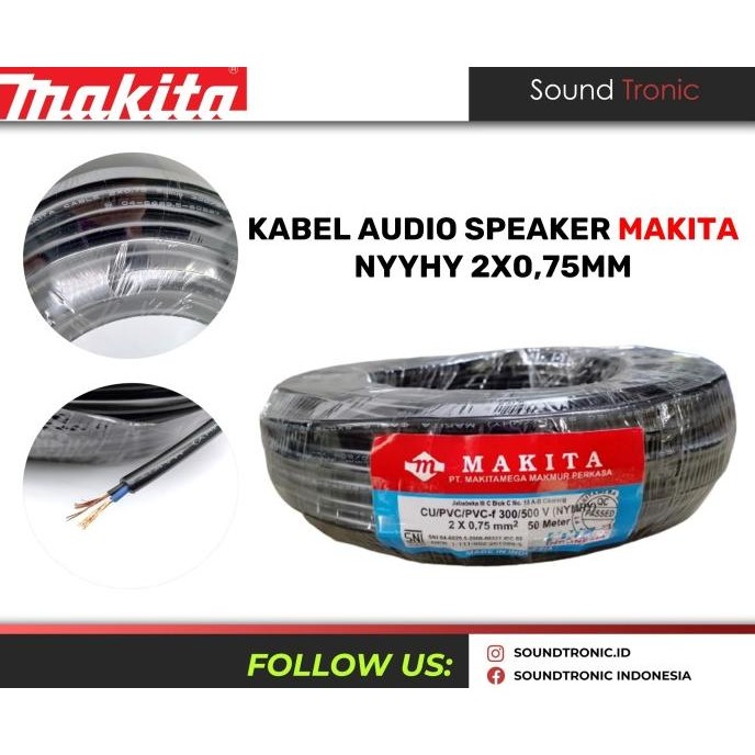Kabel Audio Speaker 2x0,75 NYYHY Makita Speaker Audio 2x0.75 50meter