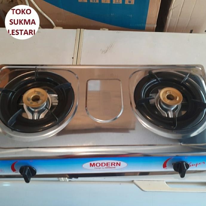 KOMPOR GAS MODERN BY HITACHI 2 TUNGKU KG-25S/KG-25S/KG-25S (CUCI GUDANG) 0412T