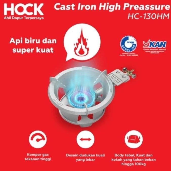 HOCK : HC-130HM KOMPOR GAS TEKANAN TINGGI HIGH PRESSURE CAST IRON HC 130 HM PEMANTIK MANUAL 0412T