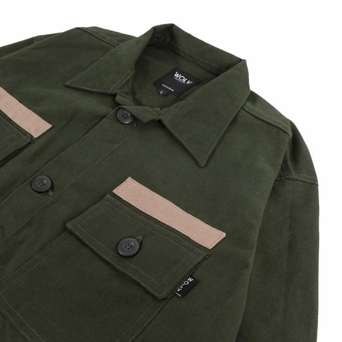 Grosir Jaket Semi Parka Trucker Kemeja Semi Parka Kanvas Casual 4 Saku Pria